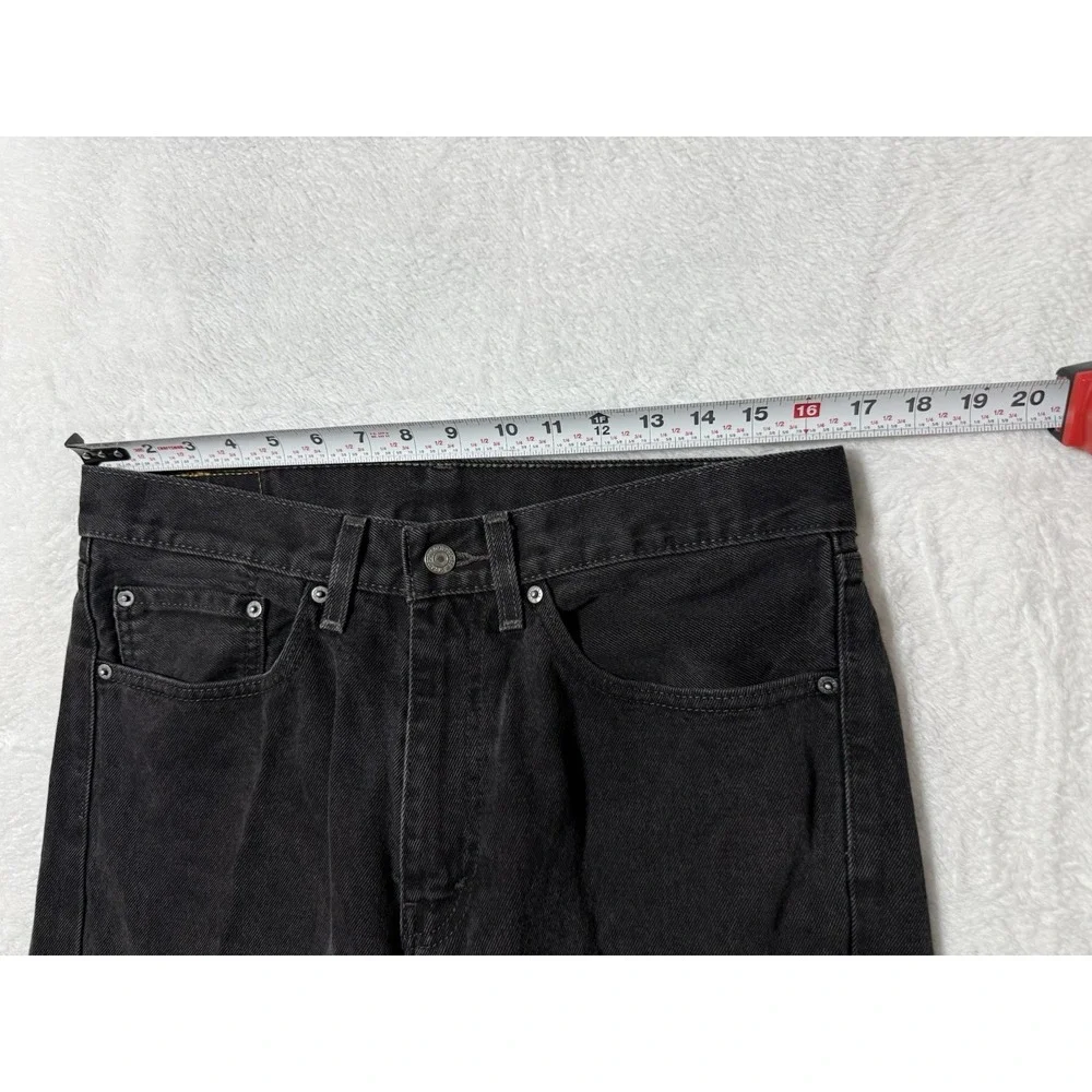 Levis 505 Jeans Mens 33x30 Black Regular Straight Mid Rise Dark Wash